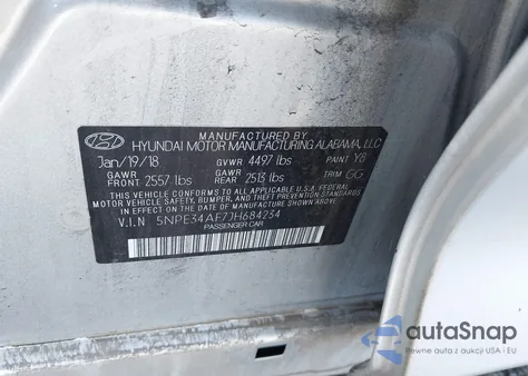 2018 Hyundai Sonata Sport/Limited/Sel from USA, damaged, VIN 5NPE34AF7JH684234